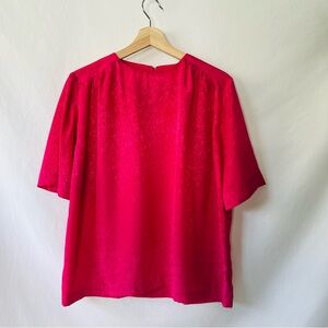 2/$20 - Vintage 90s Bright Pink Satin Blouse